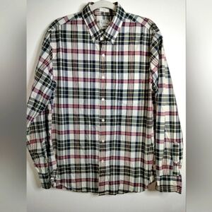 J. Crew (Size L) Mens Multicolored Plaid Slim Cotton Button Down Front LS Shirt